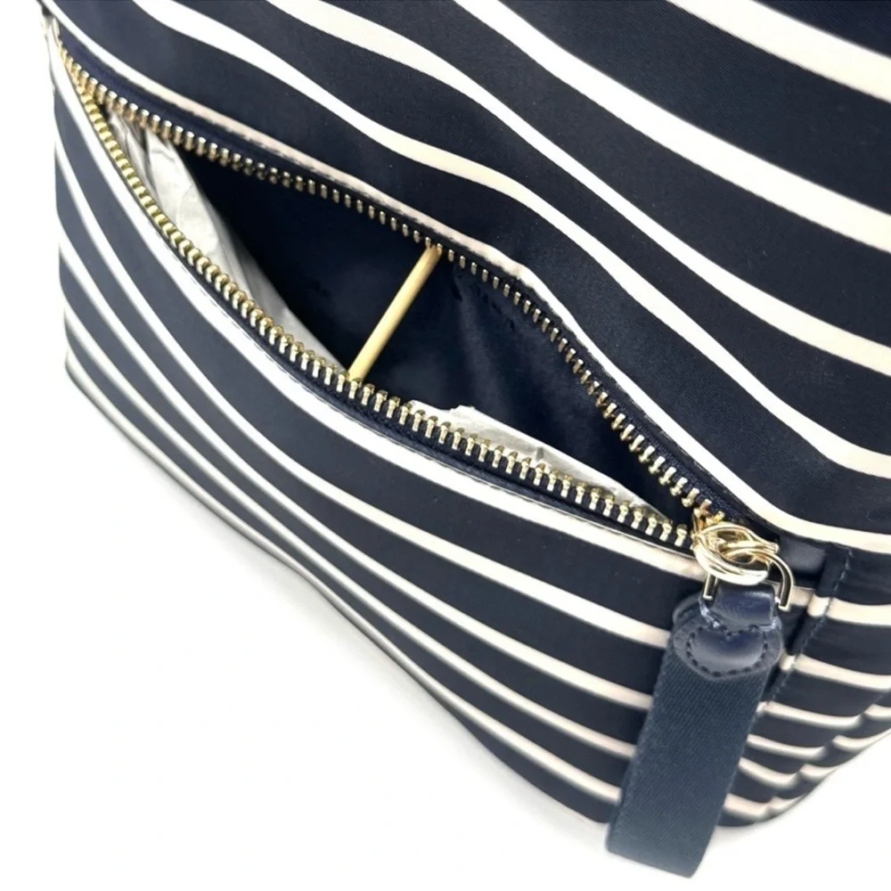 Kate Spade Chelsea Nylon Medium Backpack Navy Blue Striped